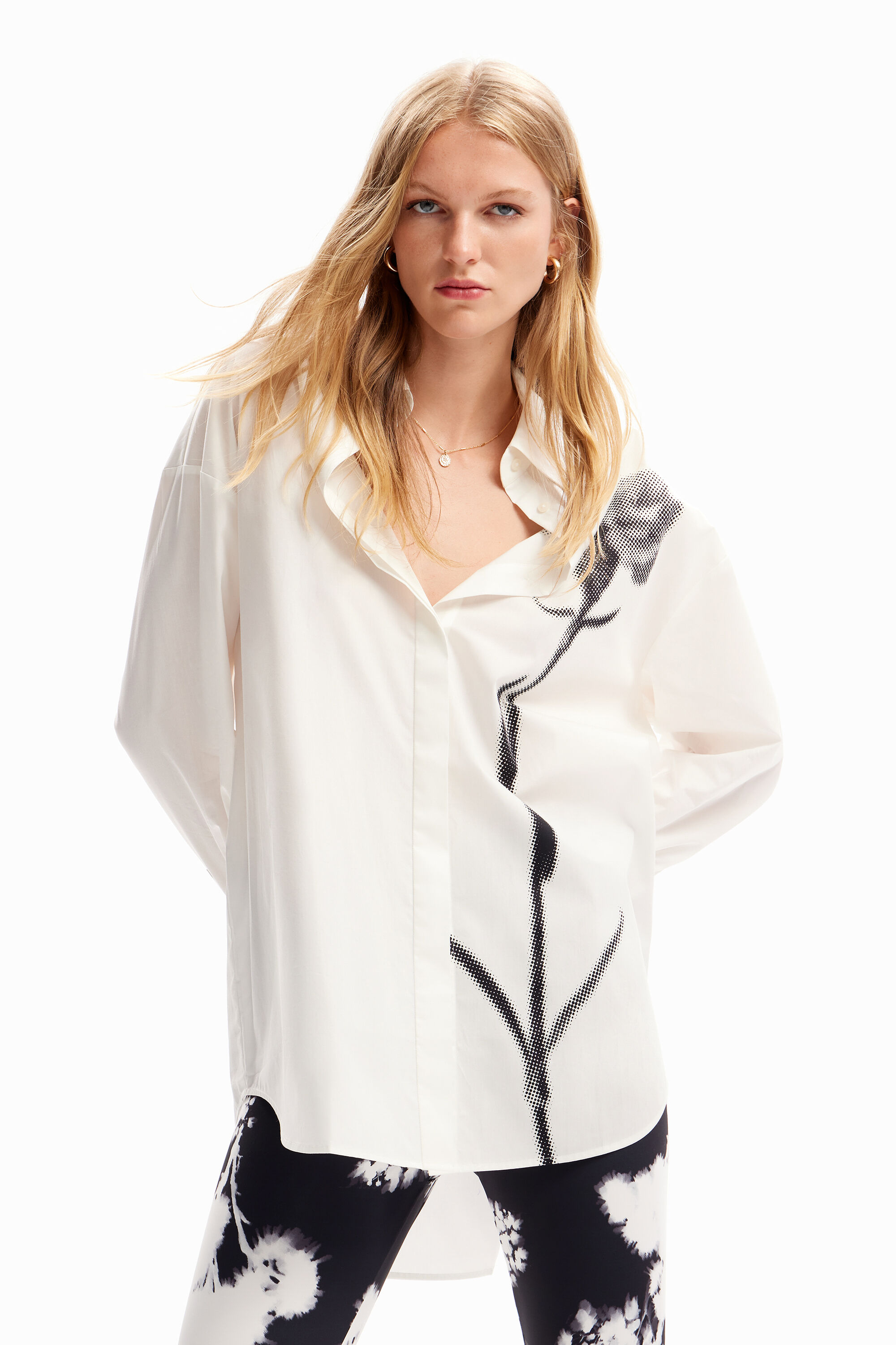 Chemise oversize fleur