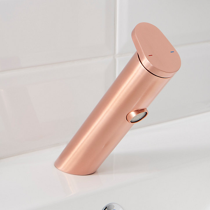 Mitigeur de lavabo cuivre brossé GoodHome Nyasa