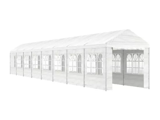 Belvédère avec toit blanc 17,84x2,28x2,69 m polyéthylène