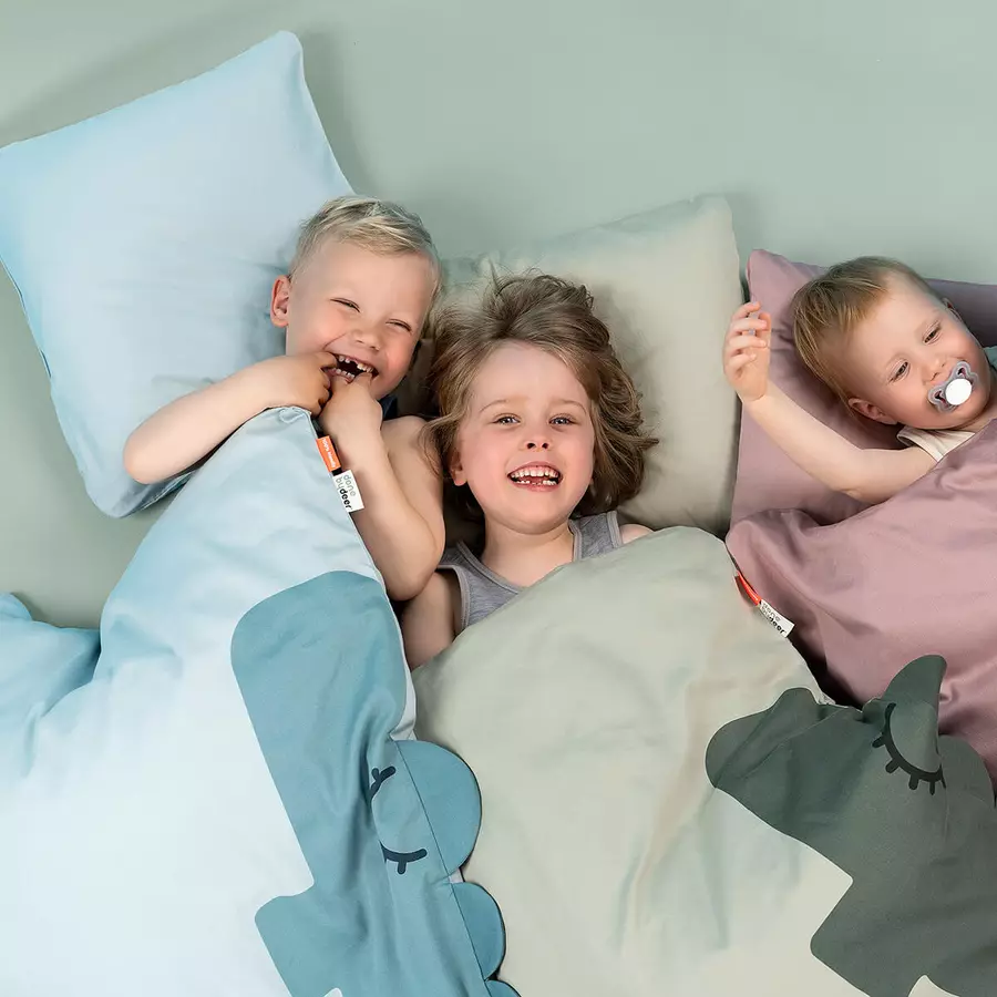 Done by Deer™ Bettwäsche-Set Junior Sleepy 100 x 140 cm Croco Grün