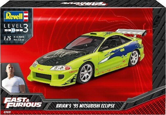 Revell - Fast & Furious Brians Mitsubishi Eclipse Bil Byggesæt - 1:25 - Level 3 - 07691