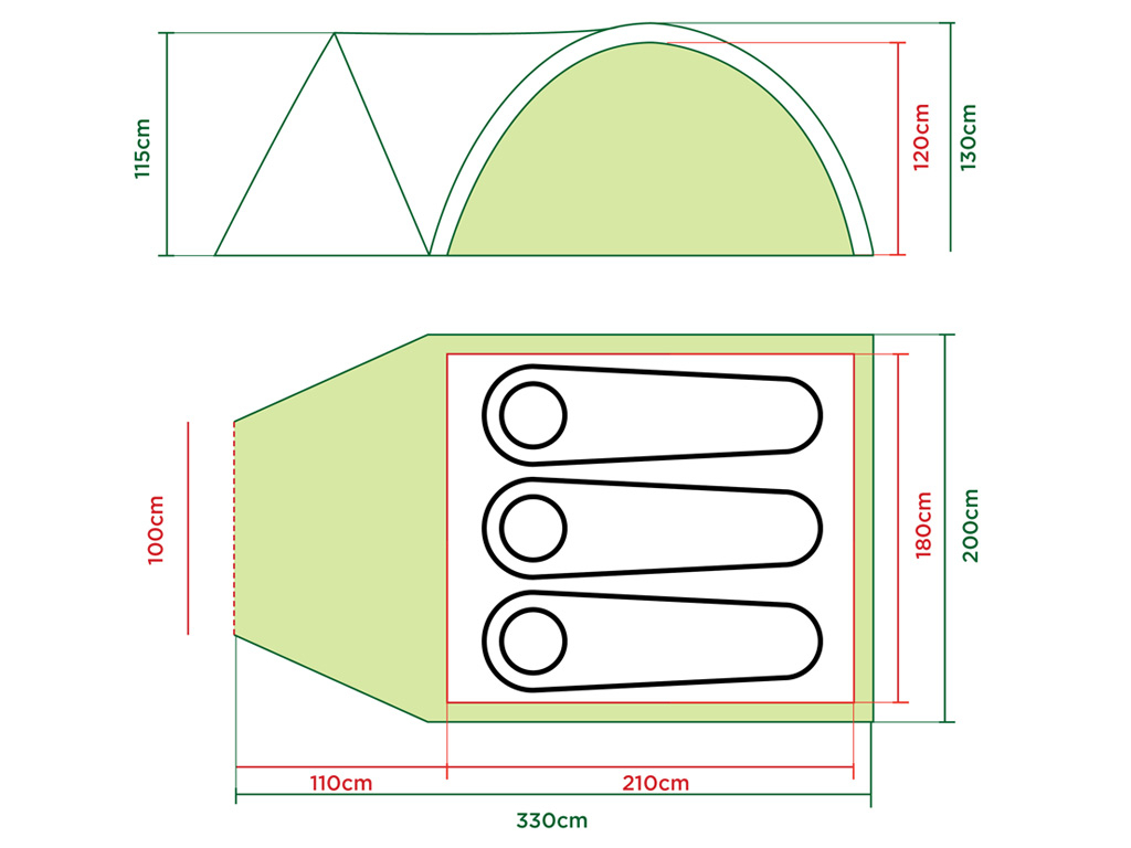 Tweedekans Coleman Darwin 3 Plus Grey koepeltent