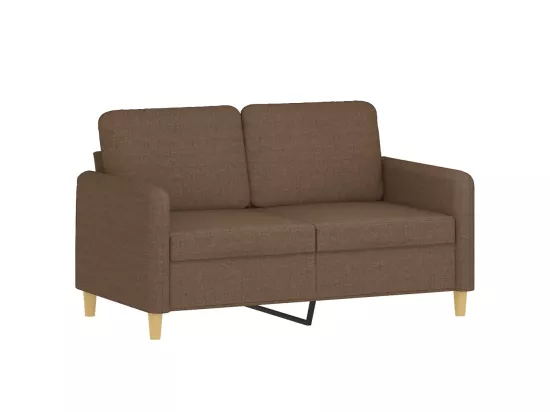 Canapé 2 places avec oreillers décoratifs marron 120 cm tissu