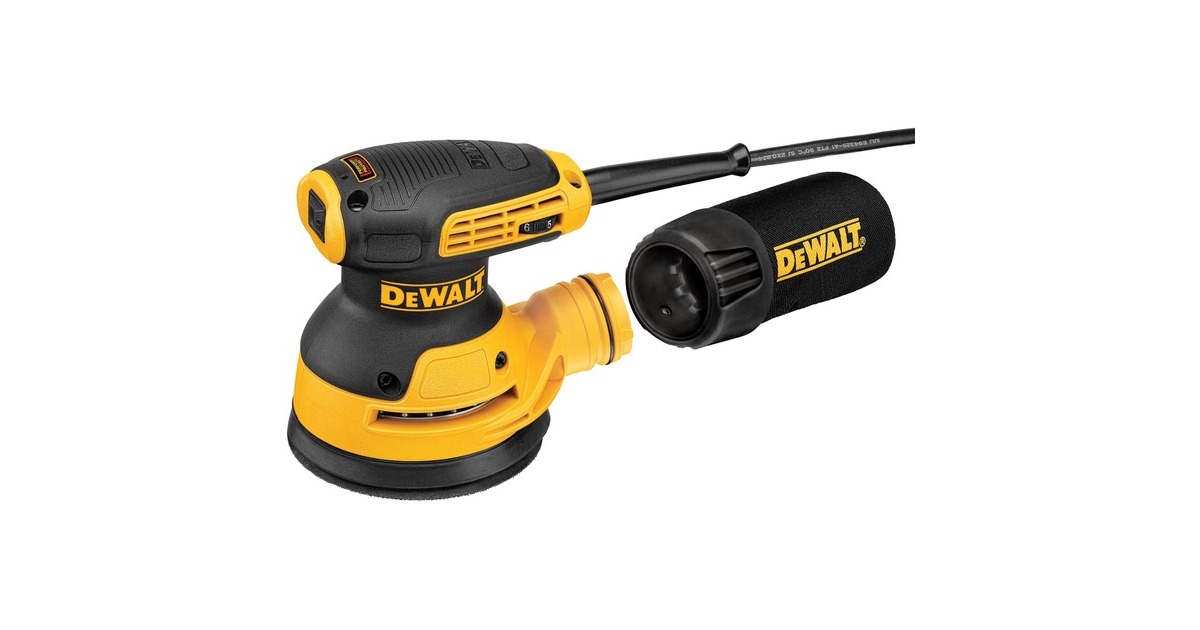DEWALT280W Excentrische schuurmachine 125mm DWE6423  (Geel/zwart)