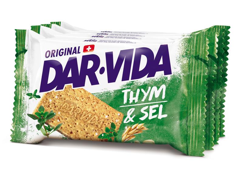 DAR-VIDA Snack extra fin Thym-Sel 4 x 46 g Cracker-Packs
