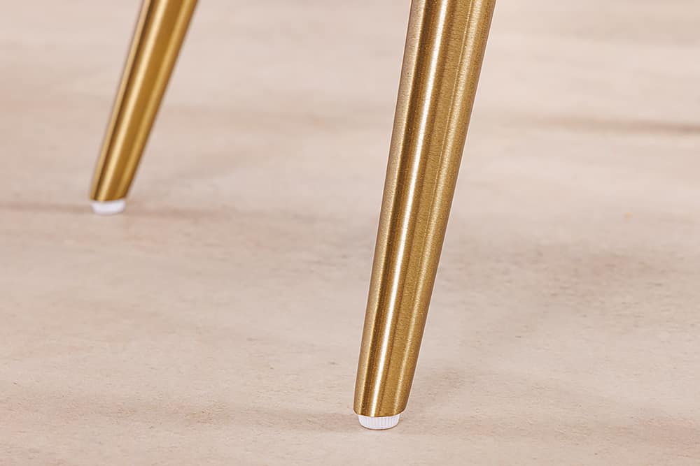 Retro Stuhl MIA CASA beige Cord champagner gold brushed Metall