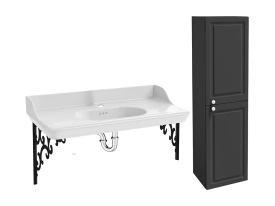 Pack plan vasque suspendu JACOB DELAFON Cléo 1889 + colonne droite + siphon chromé