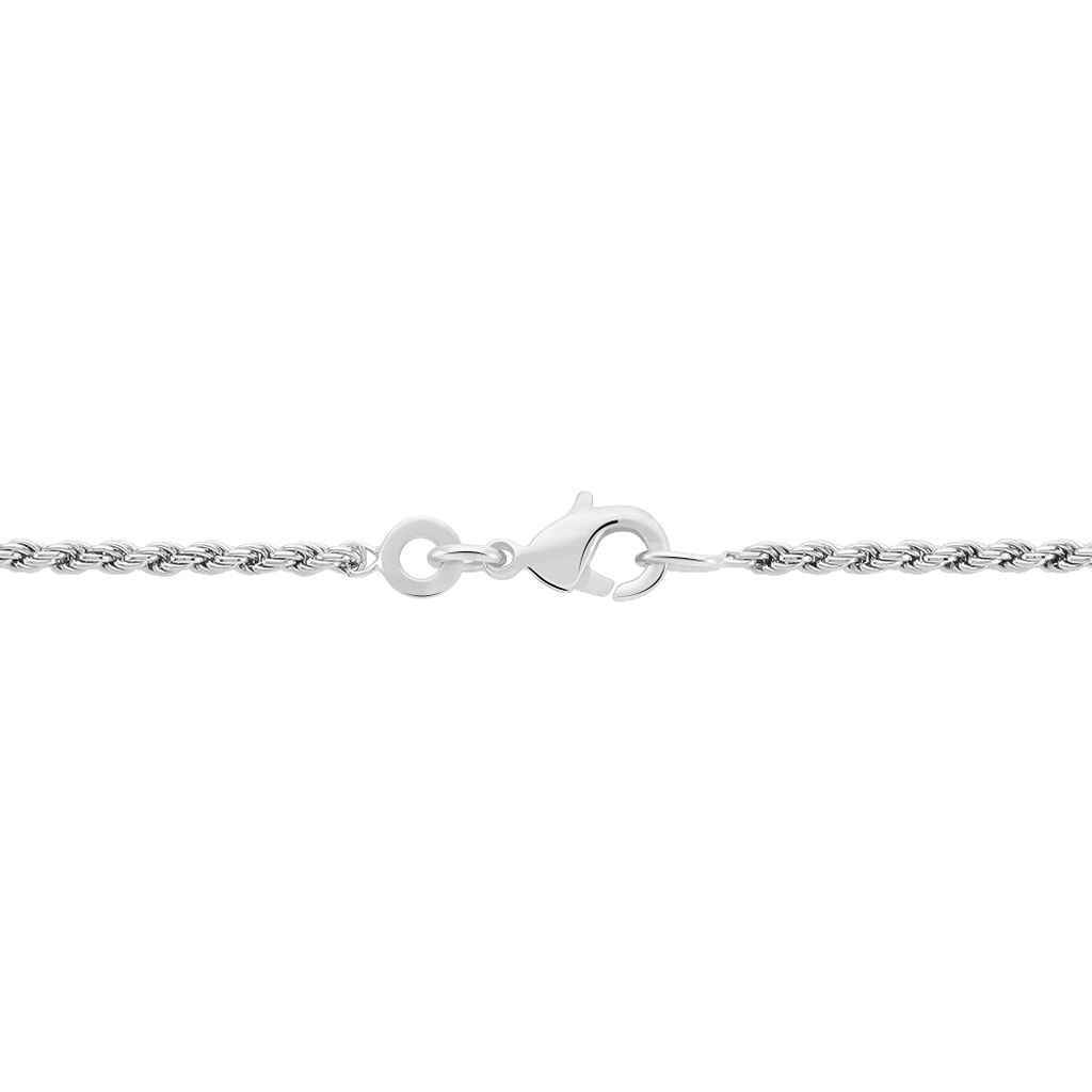 Collier Cacilda Maille Corde Argent Blanc