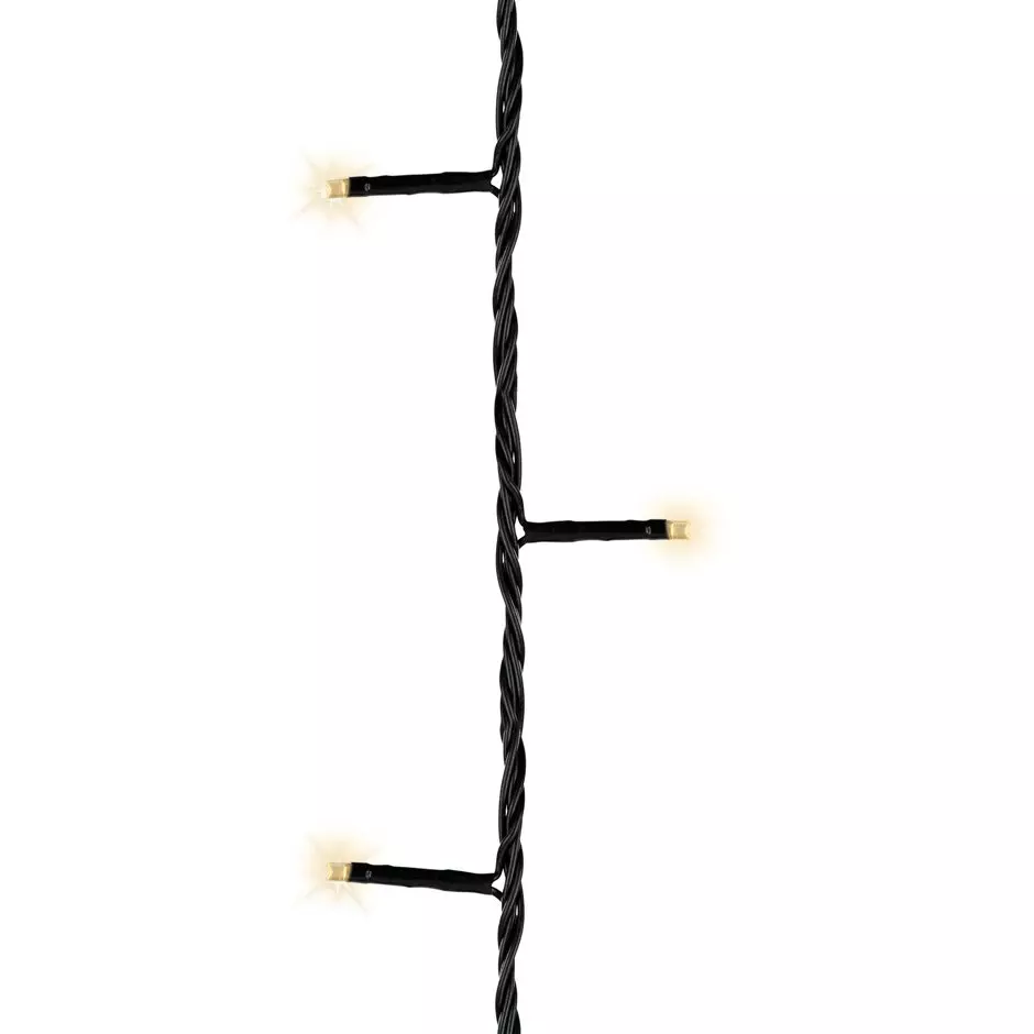 Guirlande lumineuse à piles 7,10 m 96 LED câble noir Durawise Blanc chaud