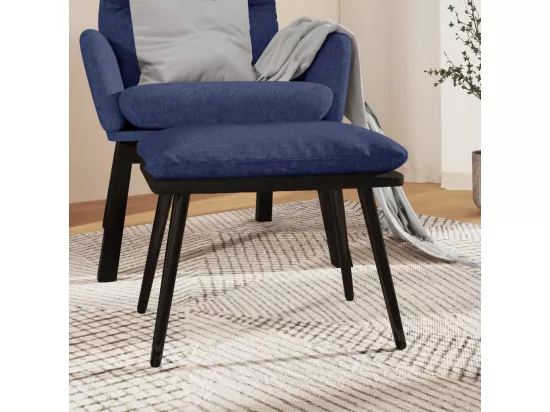 Repose-pied Bleu 45x29,5x35 cm Tissu et similicuir