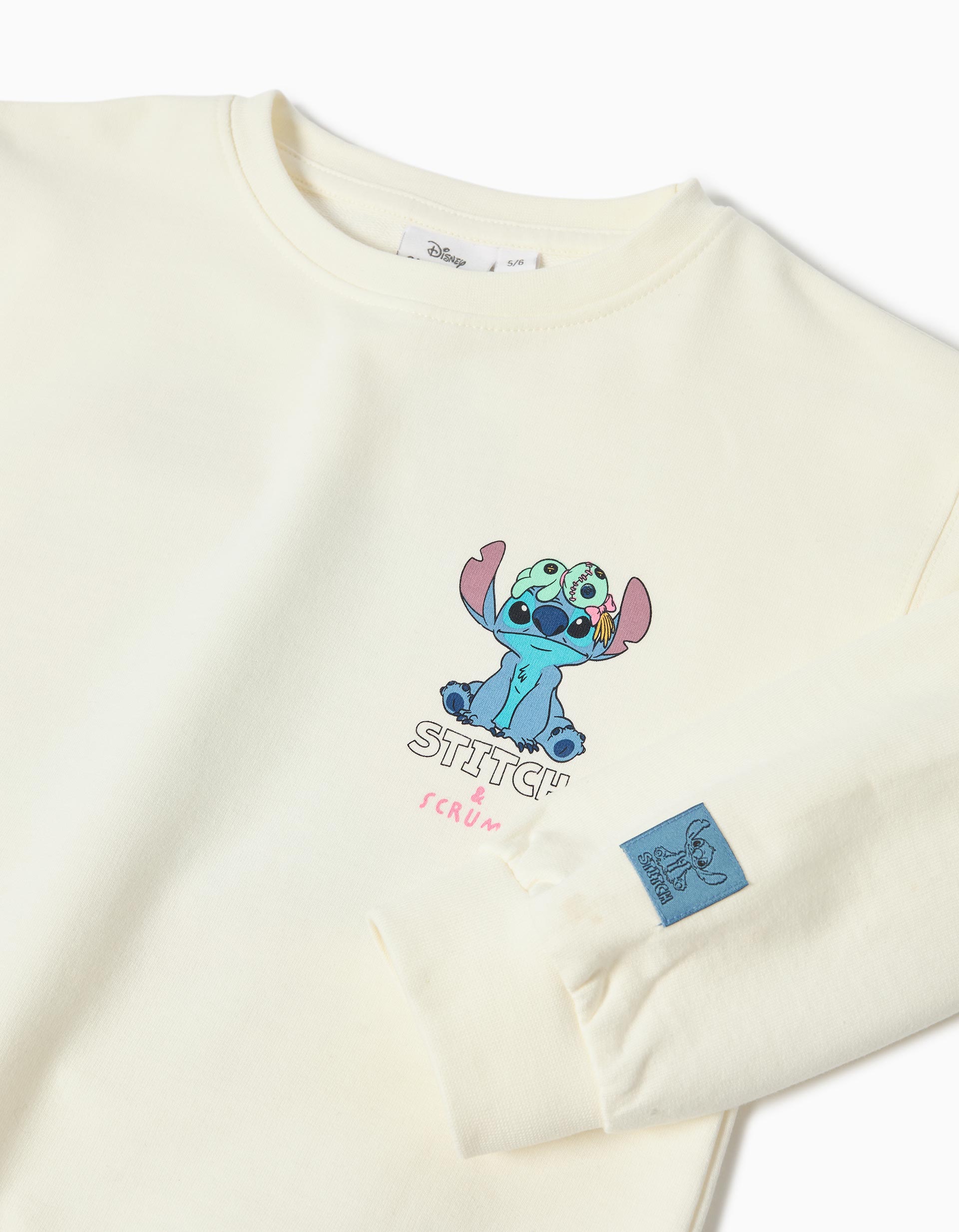 Sweatshirt de Felpa 'Stitch', Menina, Branco