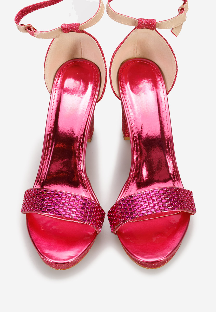 Sandales à talon épais et plateau fuchsia Amerie