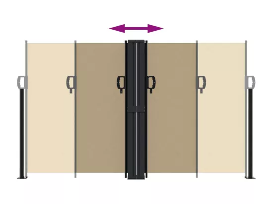 Auvent latéral rétractable beige 140x1200 cm