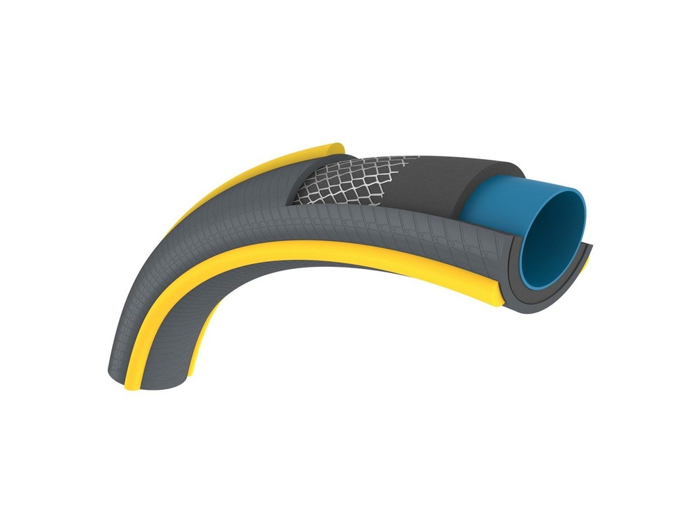 Tuyau d’arrosage anti écrasement ultramax usage domestique diamètre 25 25 m gris jaunes