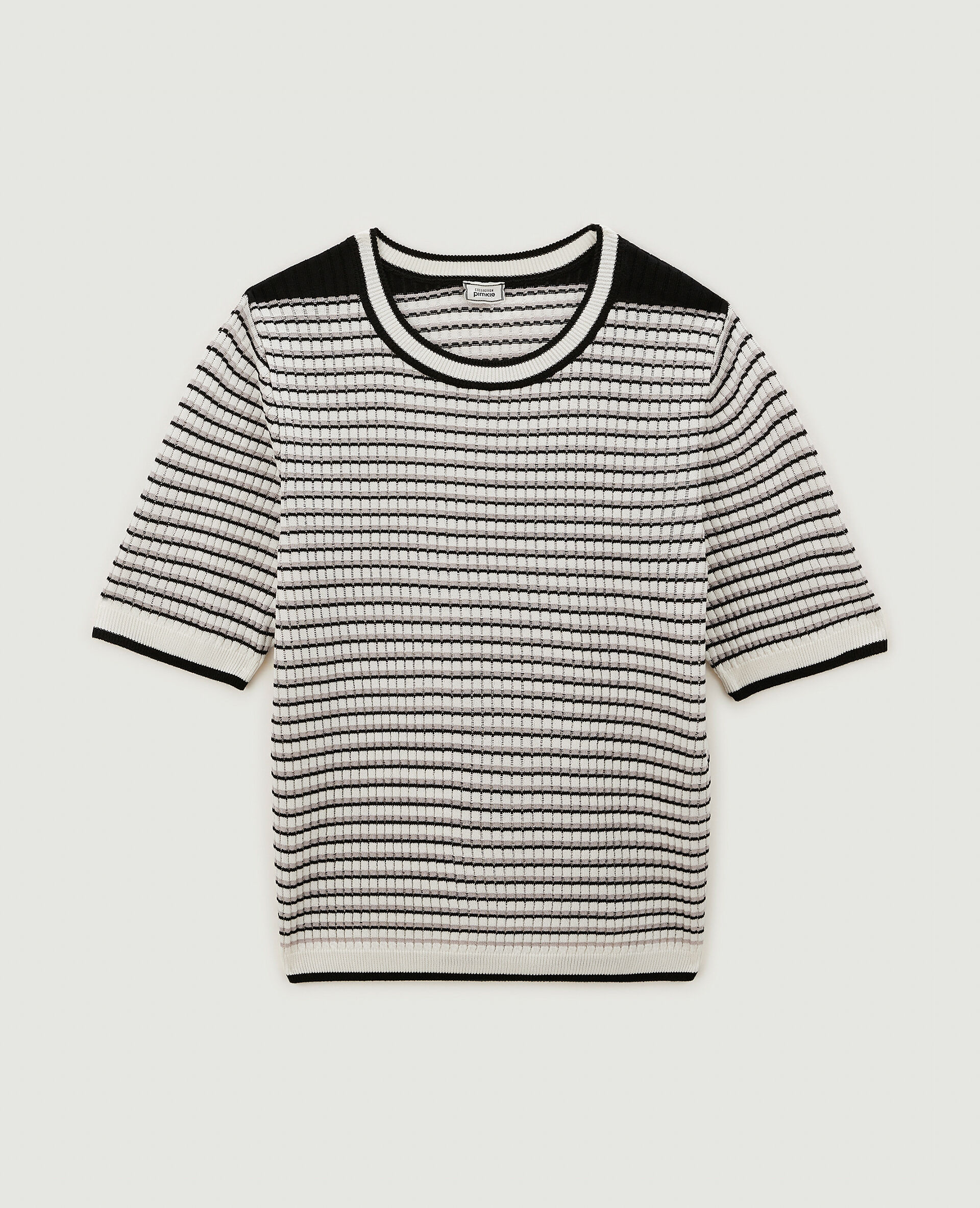 Pull ajouré manches courtes - Noir