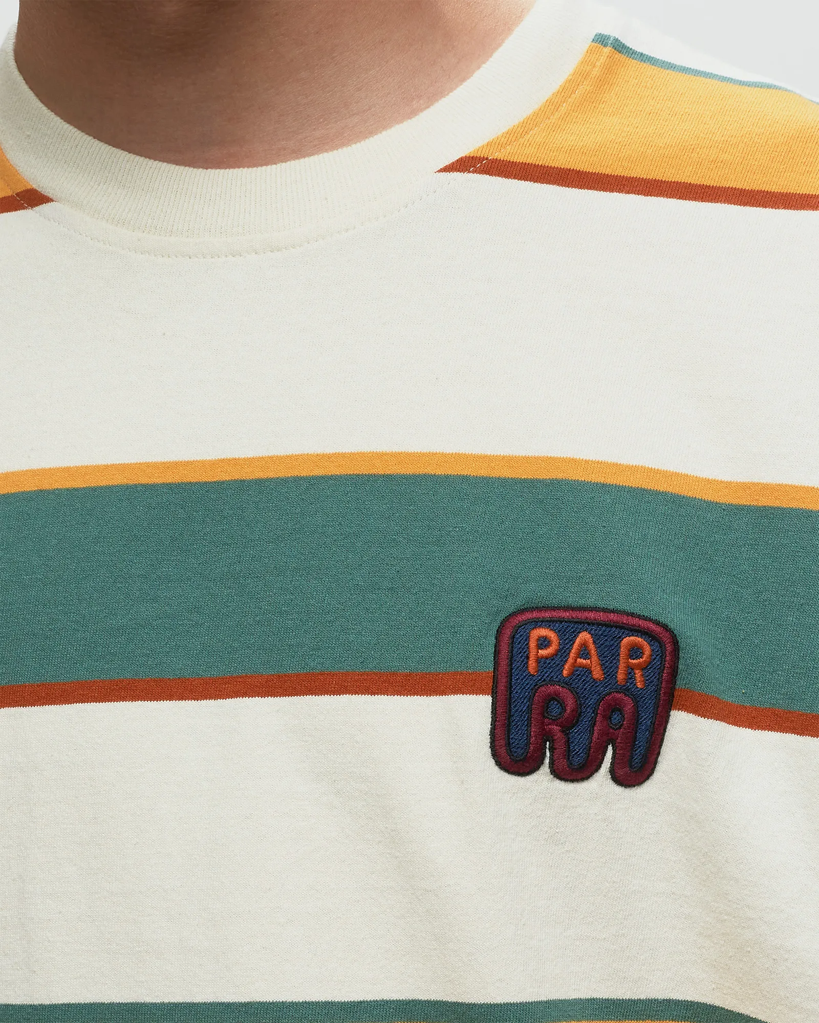 By Parra Fast Food Logo Striped Tee