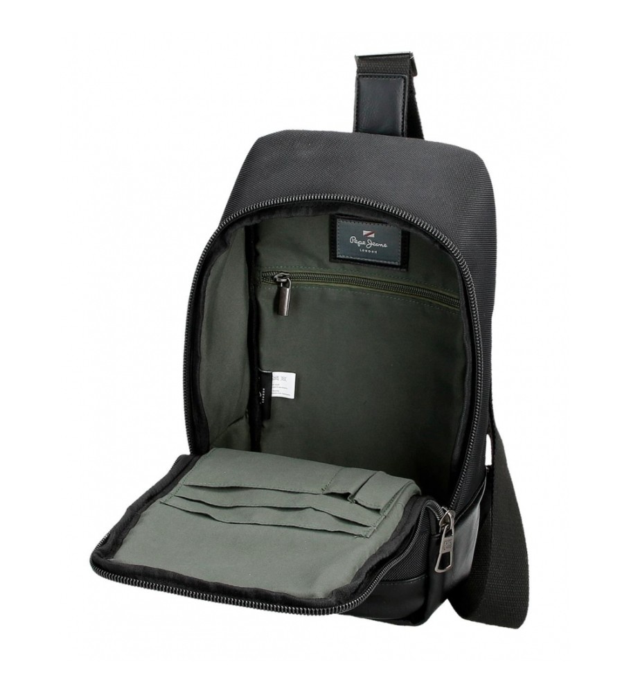 Bolsa transversal preta Pepe Jeans Sander