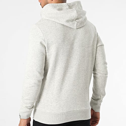 Sweat Capuche Logo Gris Chiné