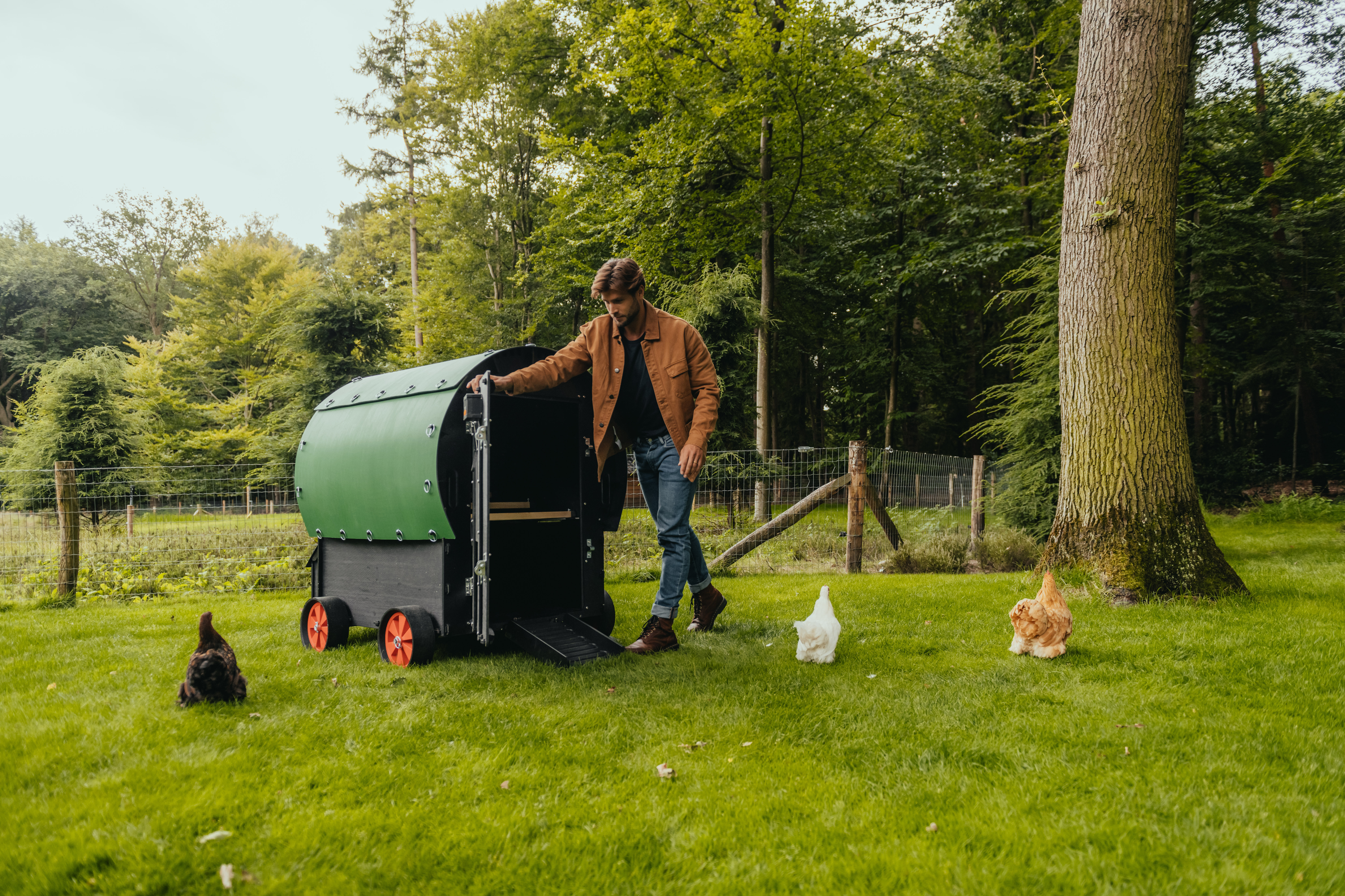 Nestera Wagon - Kippenhok - tot 10 kippen - Zwart/Groen