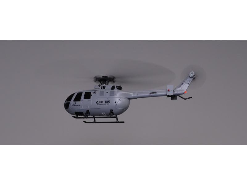 Amewi Helikopter AFX-105 Grau, 4-Kanal RTF Bo 105 Single-Rotor Heli für Einsteiger