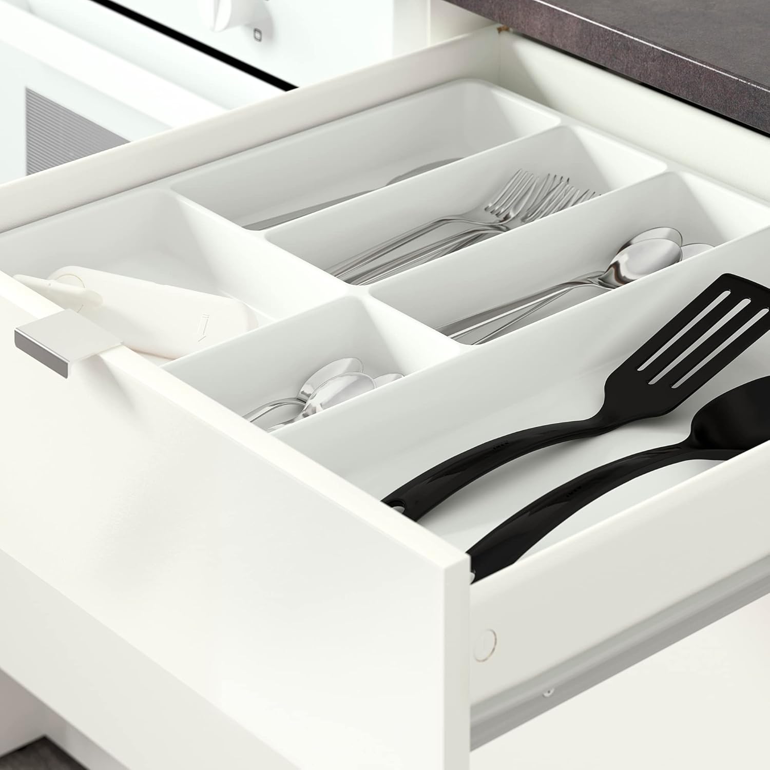 IKEA KNOXHULT Unterschrank mit Türen und Schublade, 180 cm, Weiß Hochglanz