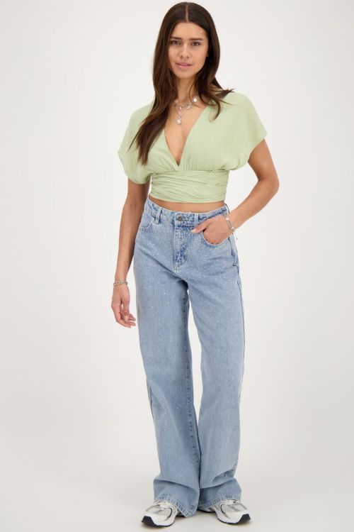 Groene multiway top met lurex