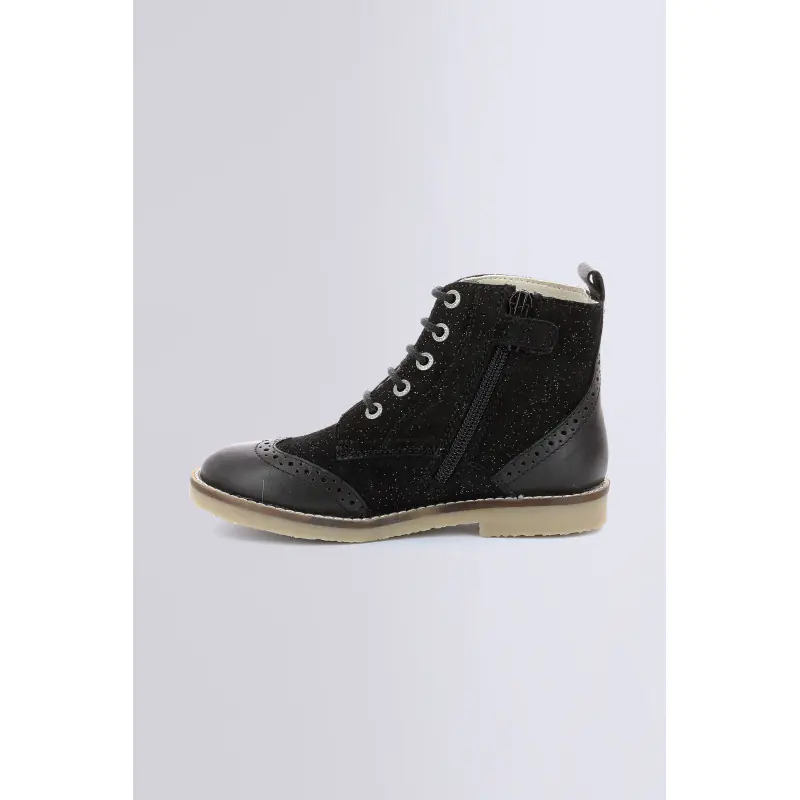 TYROL NOIR BRILLANT BOTTINES Cuir Fille