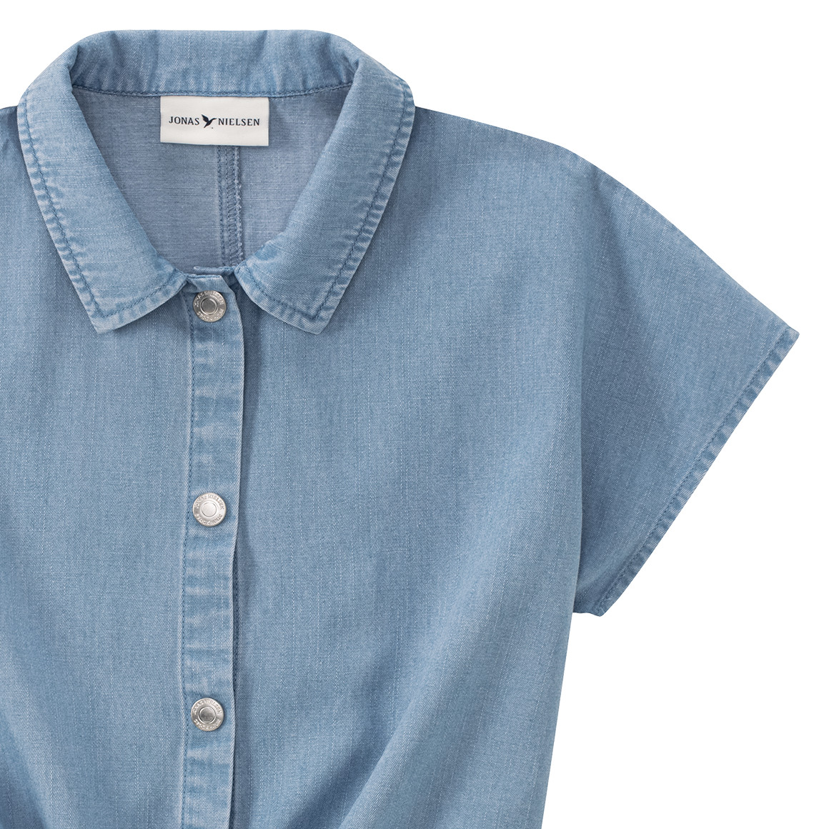 Jonas Nielsen Mädchen Bluse in Denim-Optik hellblau