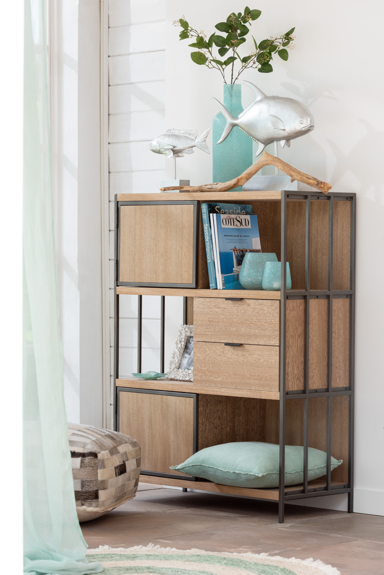 Kast hout/metaal Naturel