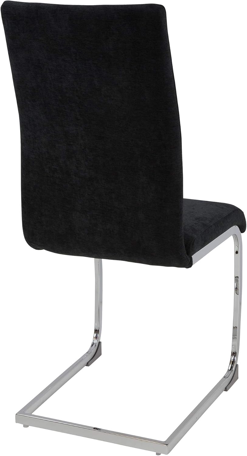 ALBATROS Freischwinger Stuhl Lugano 4er Set, Schwarz - Esszimmerstuhl Schwingstuhl mit Modernem Design, Stoff-Bezug, Dicke Polsterung - Küchenstuhl, Polster-Stuhl Esszimmer, Esstisch Stuhl