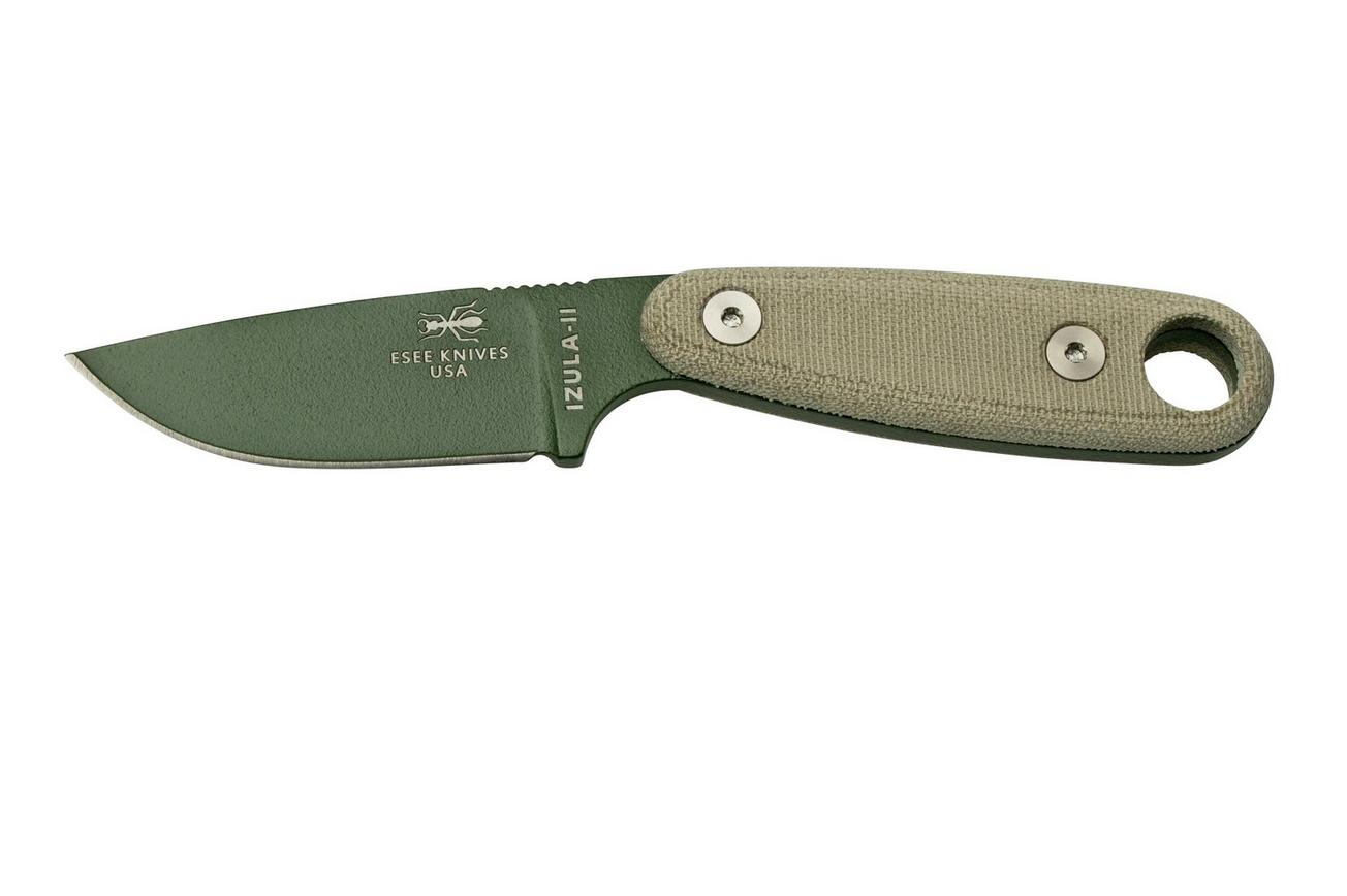 ESEE Izula II OD Green IZULA-II-OD survivalmes met zwarte schede   riemclip