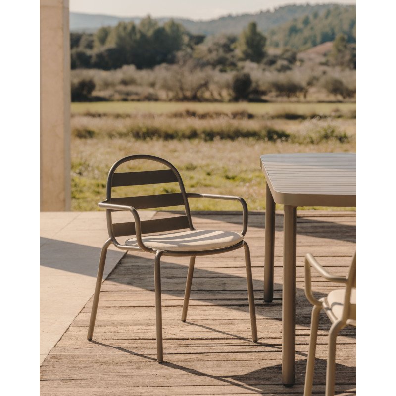 Chaise d'extérieur Joncols - structure aluminium verte
