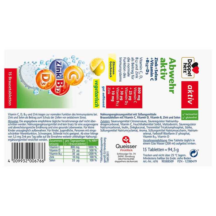 Doppelherz Abwehr aktiv Brausetabletten, 15 St