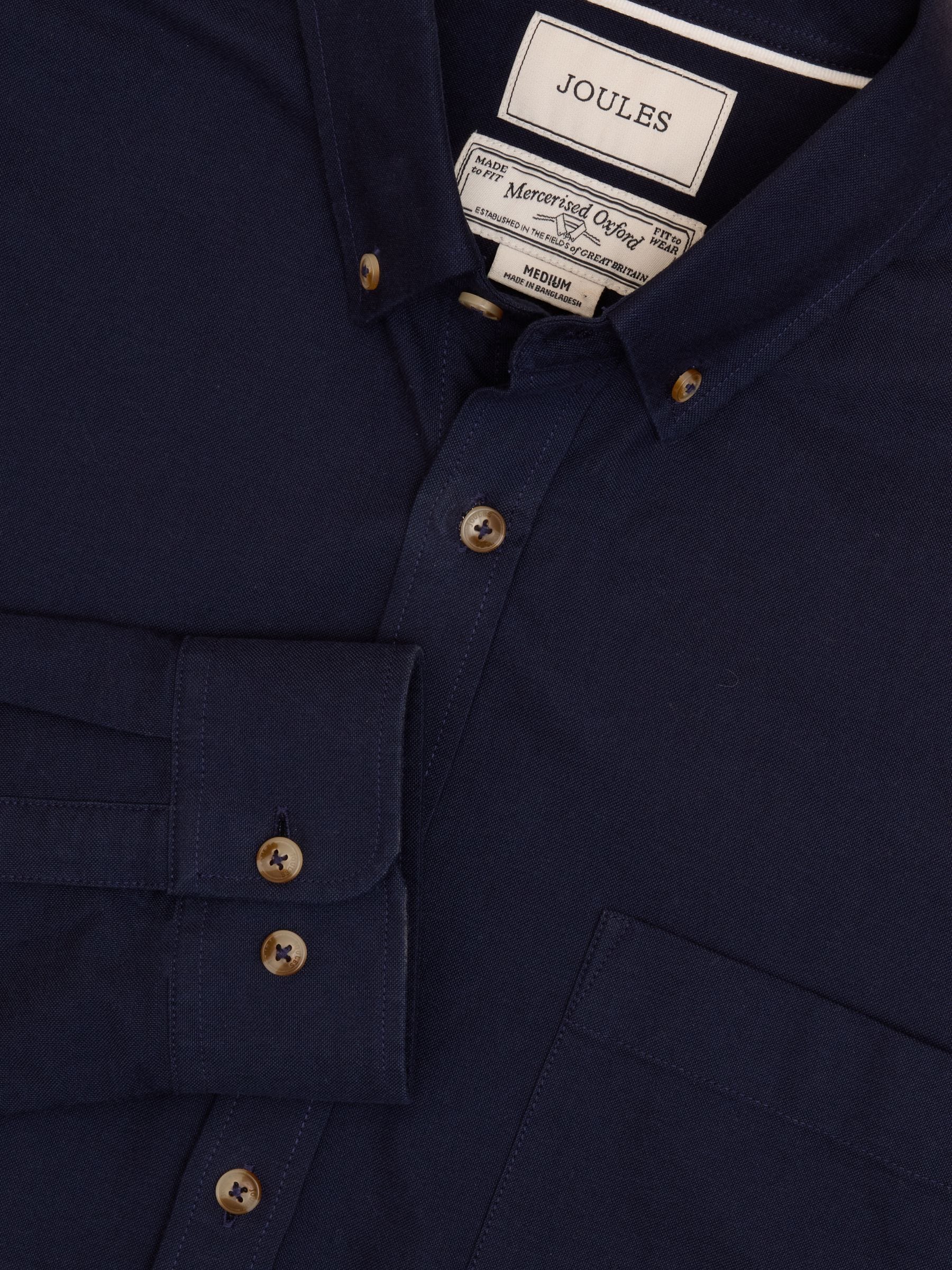 Donkerblauw - Joules Oxford overhemd van katoen met klassieke pasvorm