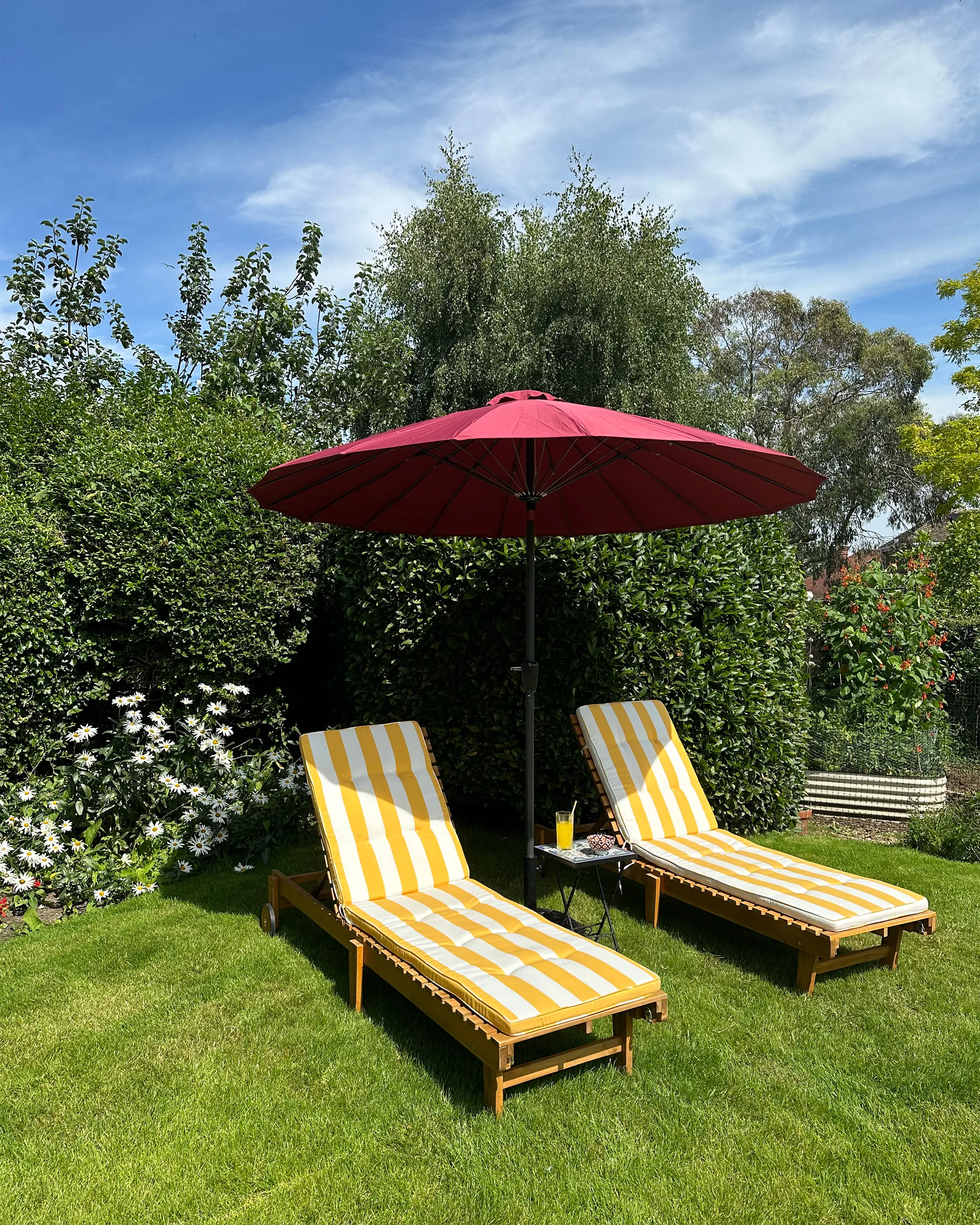 Parasol 255 cm BAIA Donkerrood