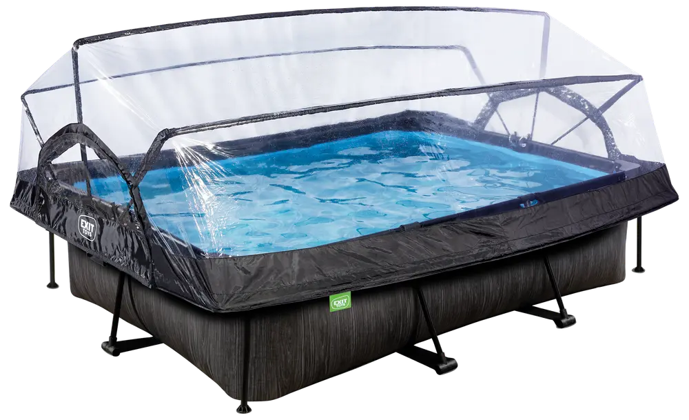 EXIT TOYS Pool 300x200 cm med pumpe og skærm - sort