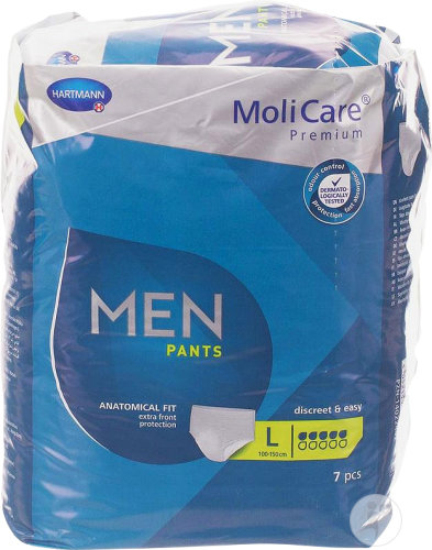 Molicare Premium Men Pants Culottes Absorbantes 5 Gouttes Taille L Fuite Urinaire Modérée 7 Pièces