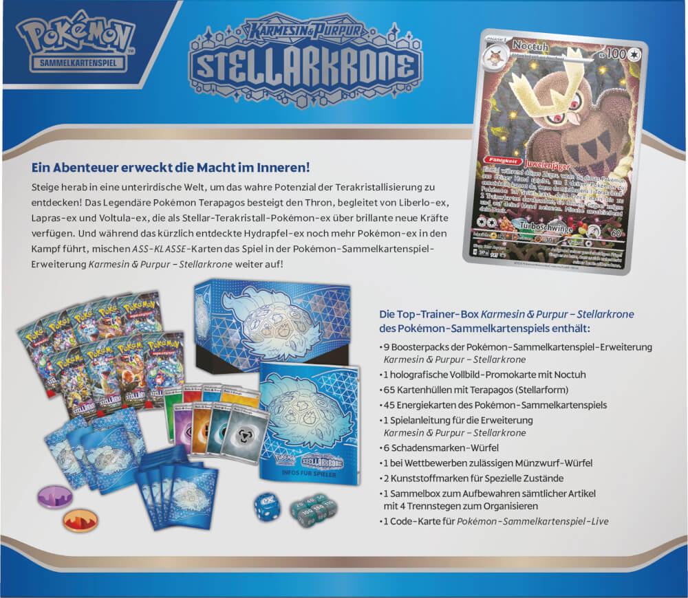 Pokémon Cards Karmesin & Purpur 07 Stellarkrone Top Trainer Box