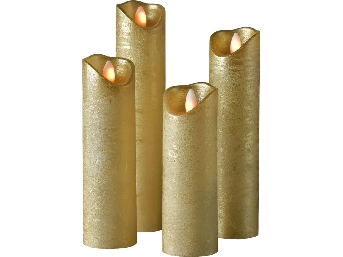 Sompex Bloklys LED - 4 stk Guld - H15-22,5 cm - D 5 cm