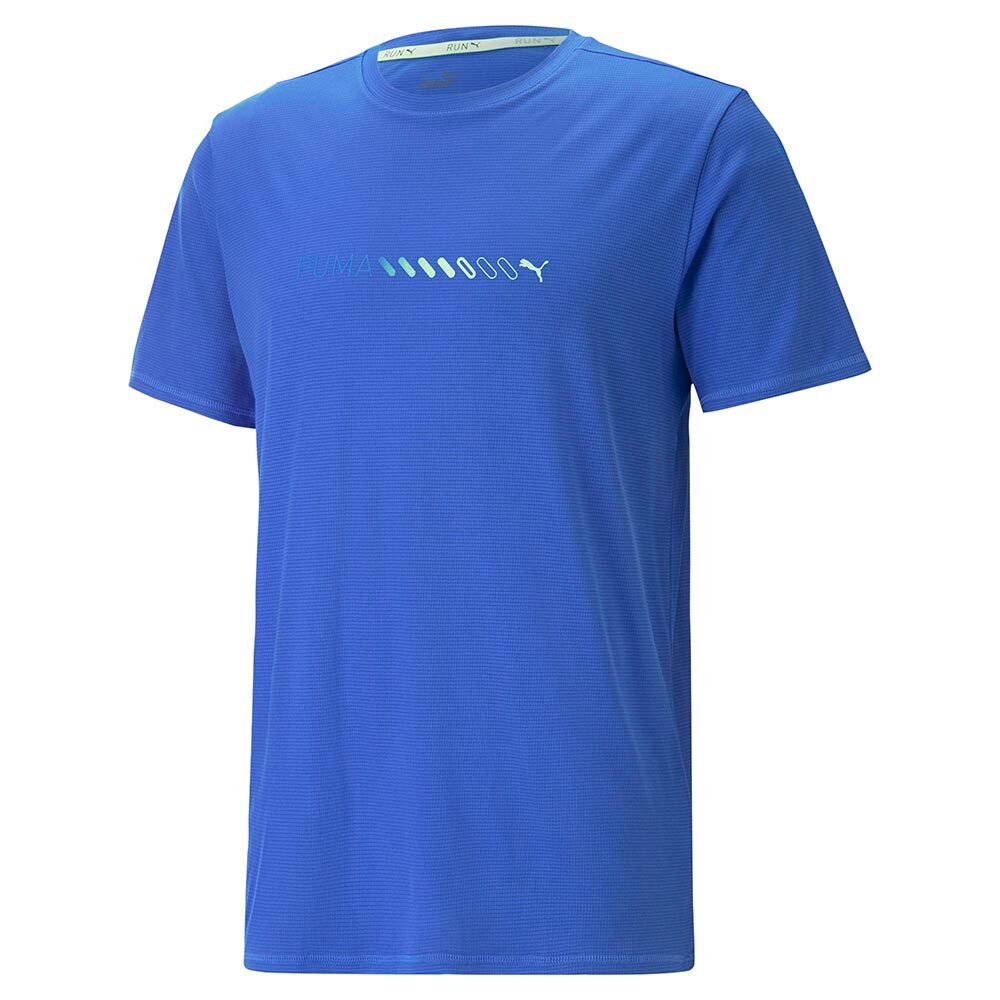 PUMA Run Favorite Logo Hardloopshirt Korte Mouwen Blauw Heren