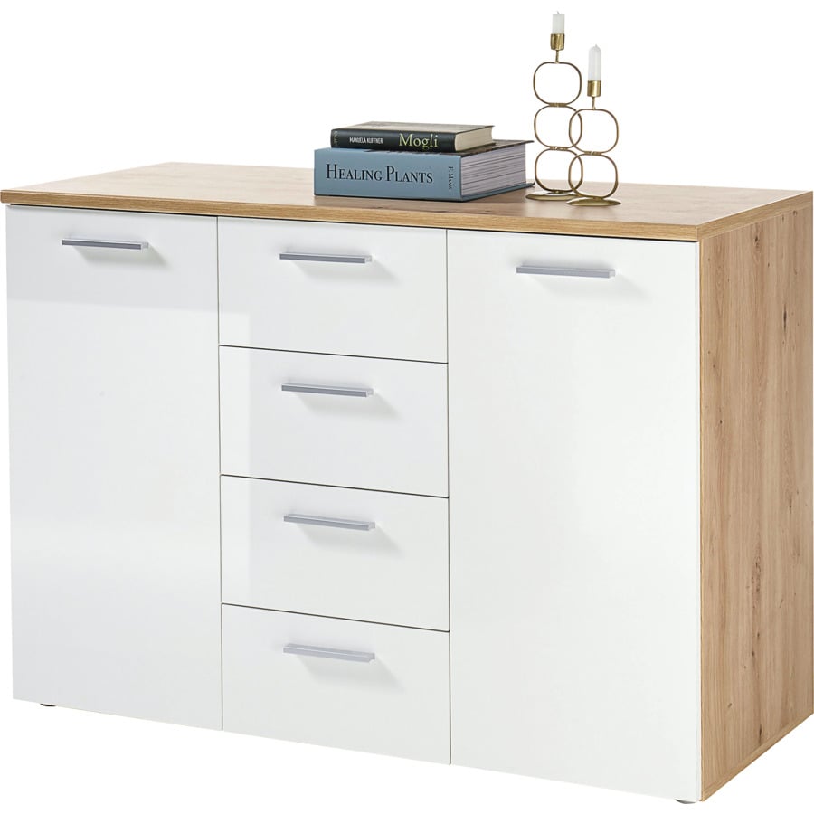 Schrank Voyager Dekor 140 x 194 x 53 cm weiss / weiss
