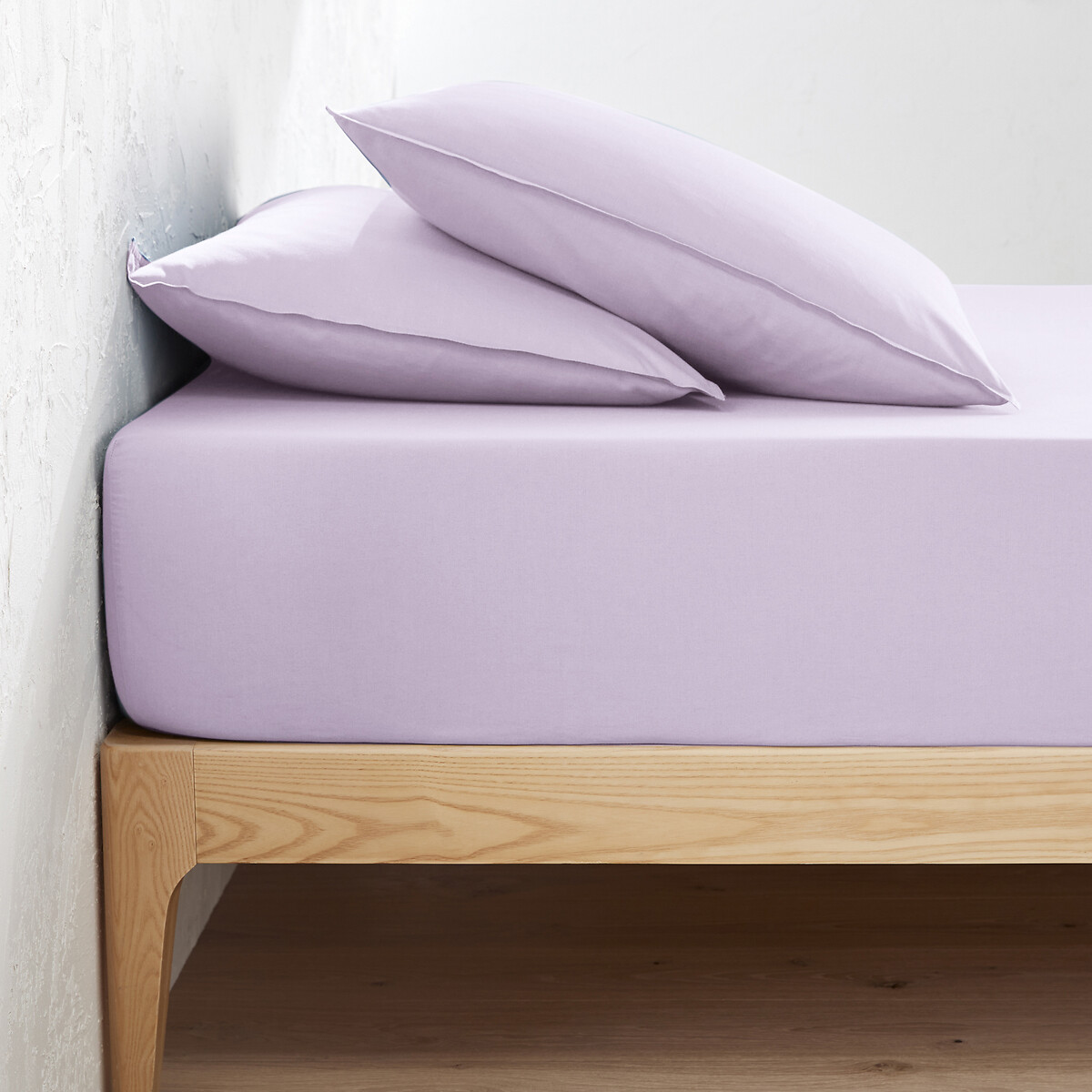 LA REDOUTE INTERIEURS<br>Lençol de baixo liso em algodão lavado, dobra de 30 cm, Scenario