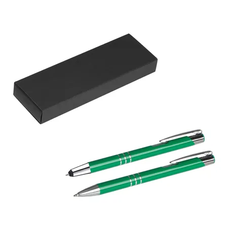 Livepac Office Metall Schreibset / Touchpen Kugelschreiber + Kugelschreiber / Farbe: mittelgrün