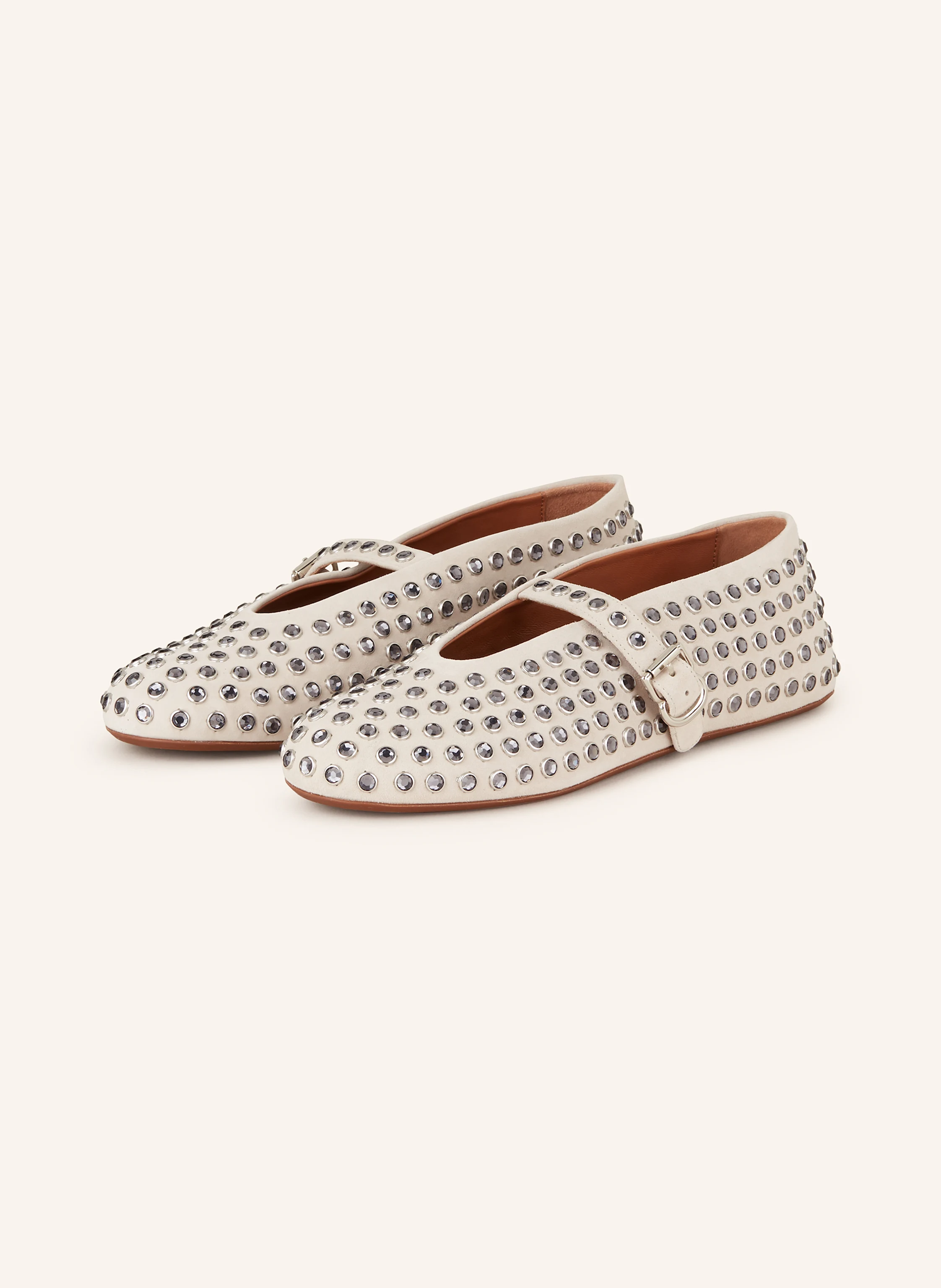 ALAÏA Mary-Jane-Ballerinas mit Schmucksteinen