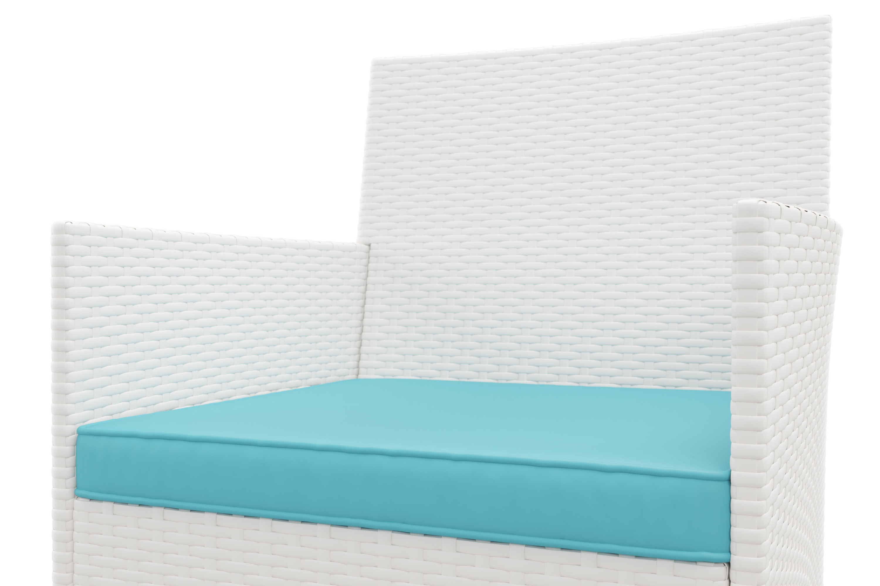 Gartenset Rattan MALIA weiss/türkis