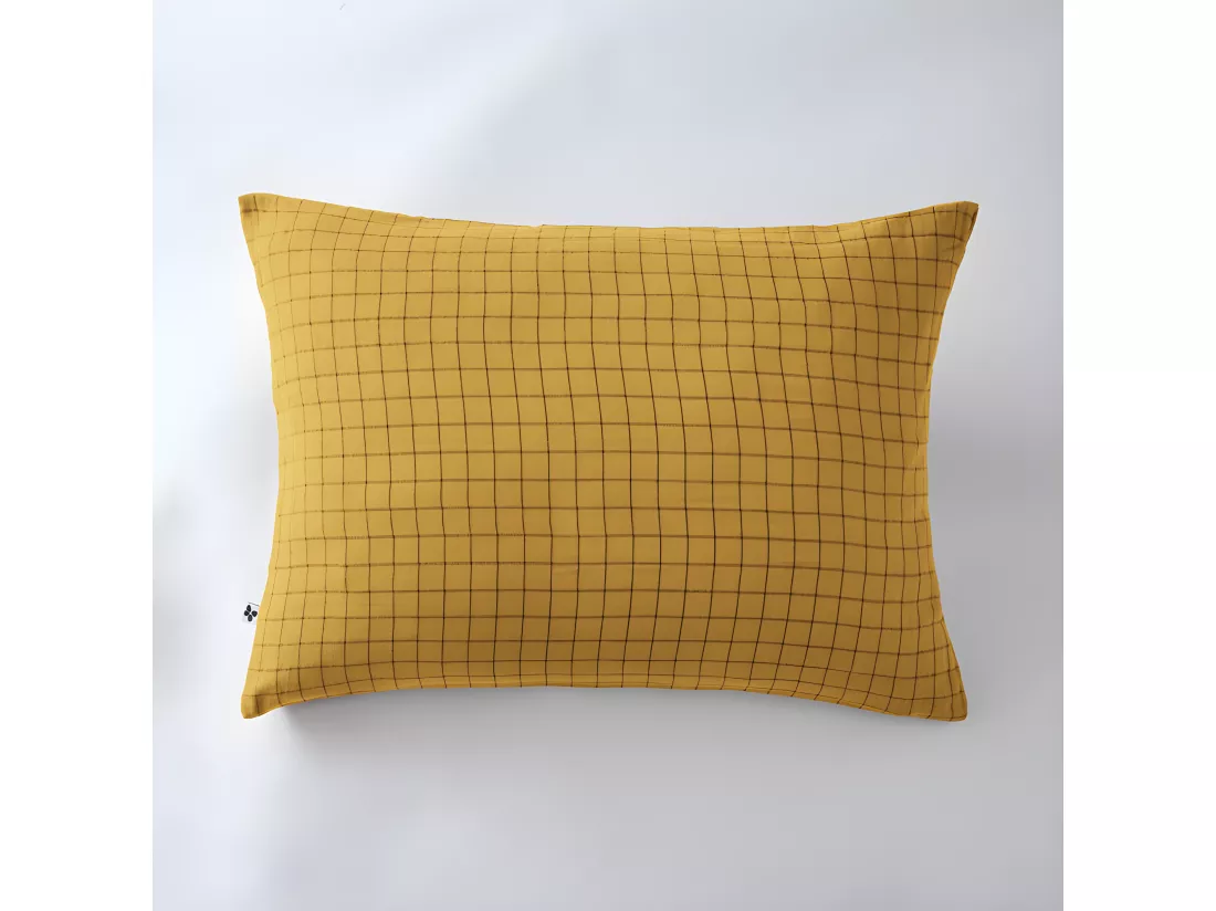 Taie d'oreiller Tissé-teint petits carreaux Déco 