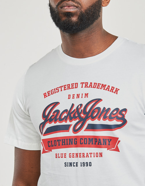 Jack & Jones - JJELOGO TEE SS O-NECK 2 COL SS24 SN - Blanc