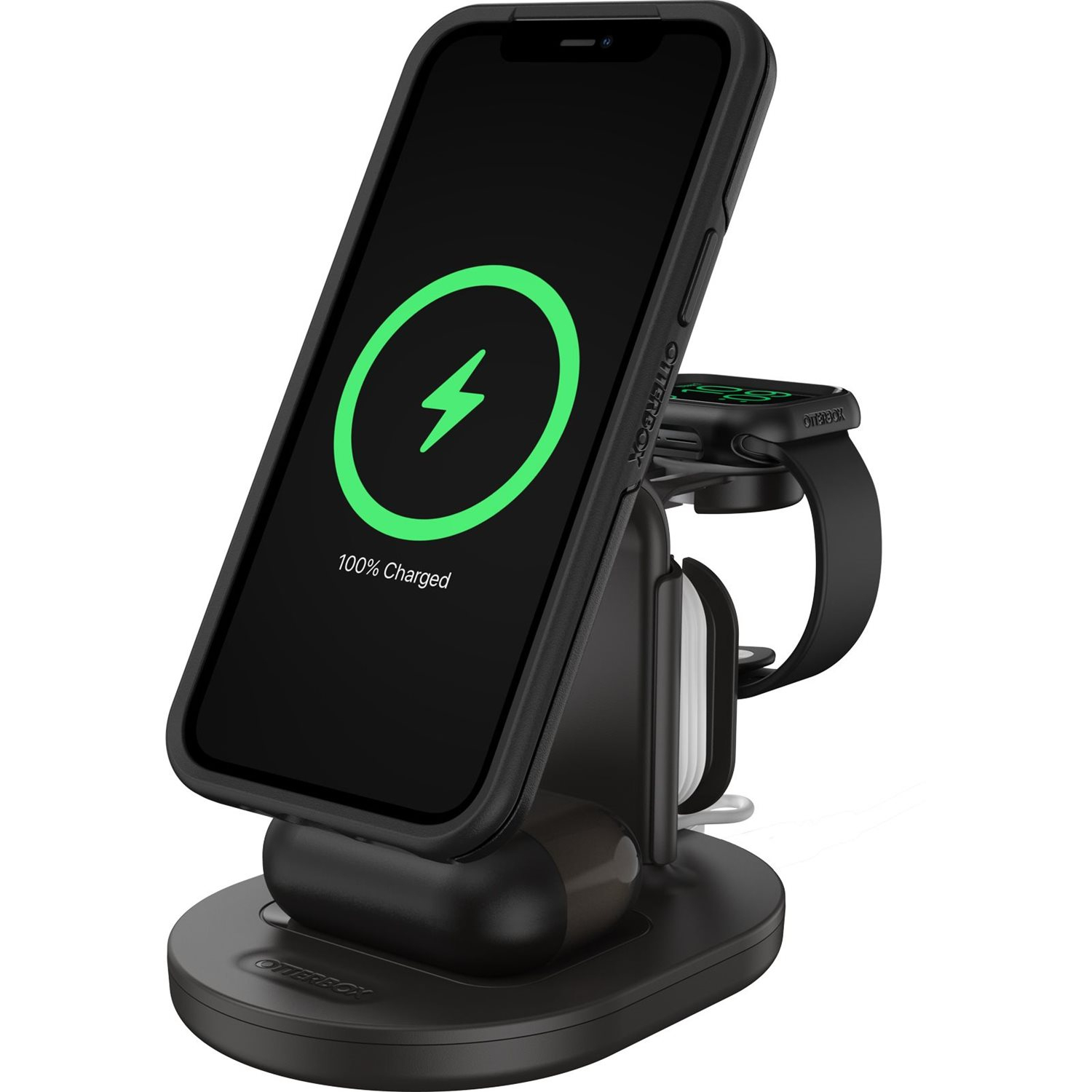 3in1 MagSafe Charger Qi Wireless Ladeständer für iPhone / Apple Watch / Airpods (78-80599) - Schwarz