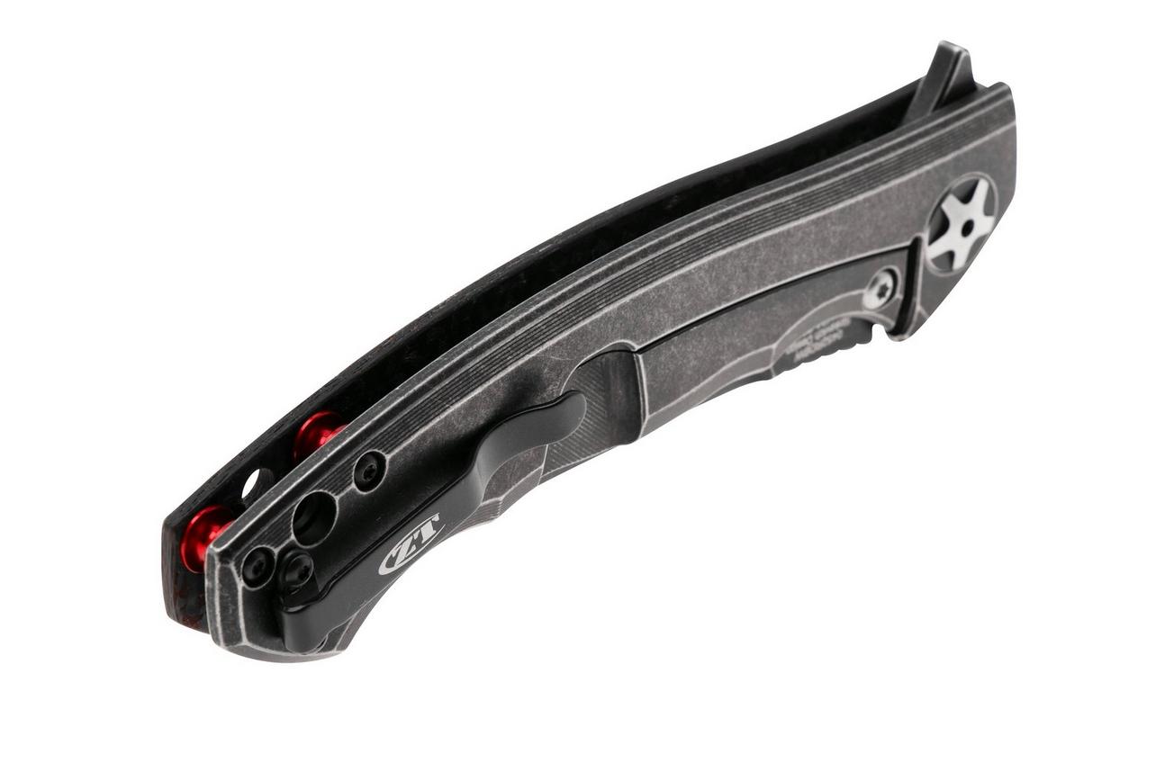 Zero Tolerance 0452RDBW Blackwashed CPM S35VN, Red Carbon Fiber, Blackwashed Titanium, zakmes, Dmitry Sinkevich design