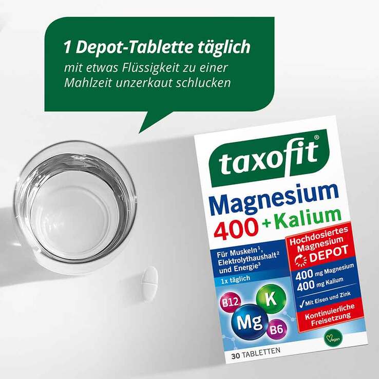 Taxofit Magnesium 400 + Kalium Depot Tabletten, 30 St